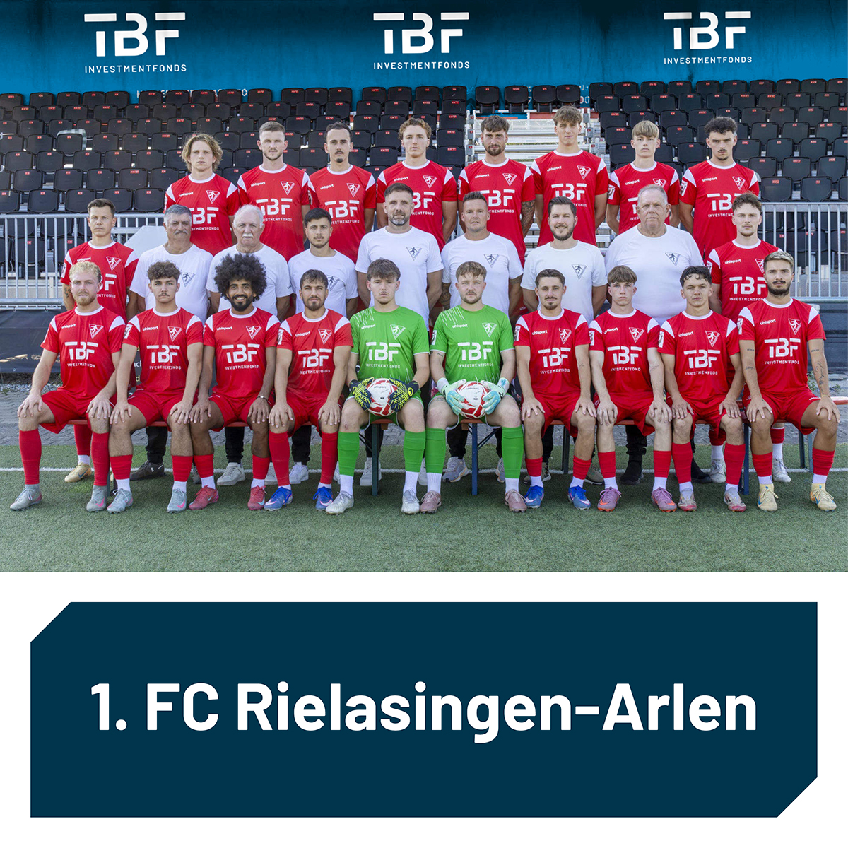 Das Foto zeigt die Mannschaft des 1. FC Rielasingen-Arlen im Jahr 2026