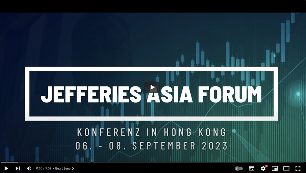 TBF Video Jefferies Asia Forum Konferenz in Hong Kong Bild zeigt Start des Videos