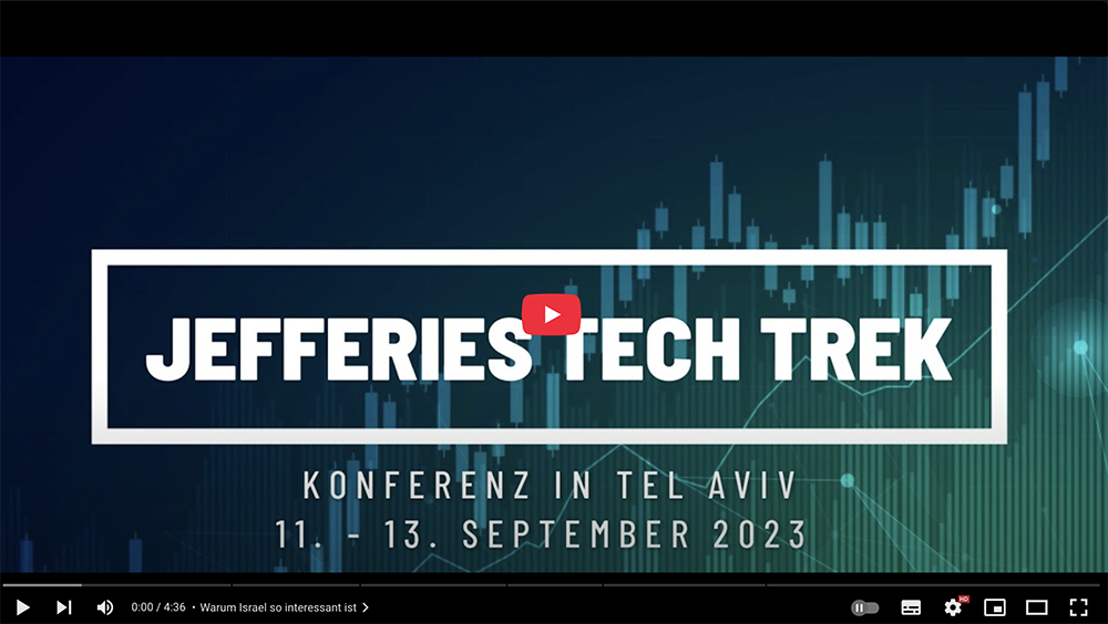 TBF Video Jefferies Tech Treck Konferenz in Tel Aviv Bild zeigt Start des Videos